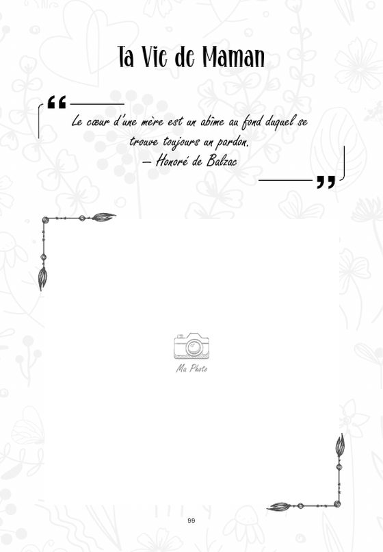 Page d'ouverture du chapitre Ta Vie de Maman